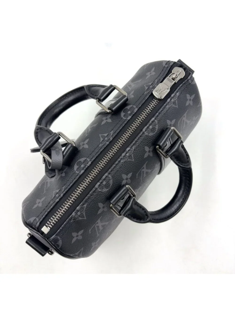 Louis Vuitton Keepall Bandouliere 25 Monogram Eclipse Leather Black Handbag